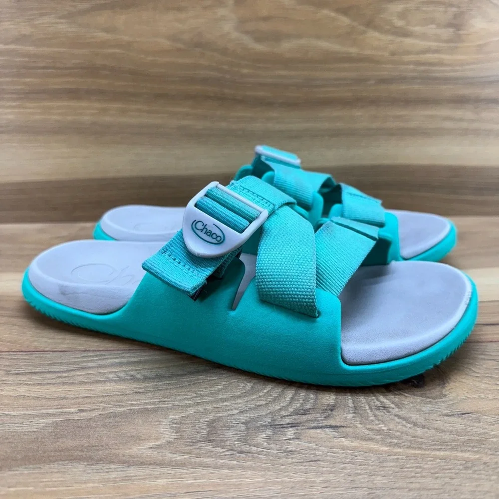 Chaco Womens Sandals Size 6 Chillos Aqua Green Slides